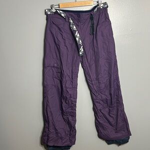 Core powder room purple Snow Pants with belt